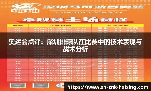 奥运会点评：深圳排球队在比赛中的技术表现与战术分析